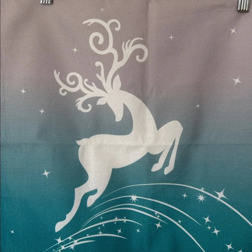 CALITIME Teal & Gray Reindeer Pillow Covers 17½″ × 17½″ (Set of 2)